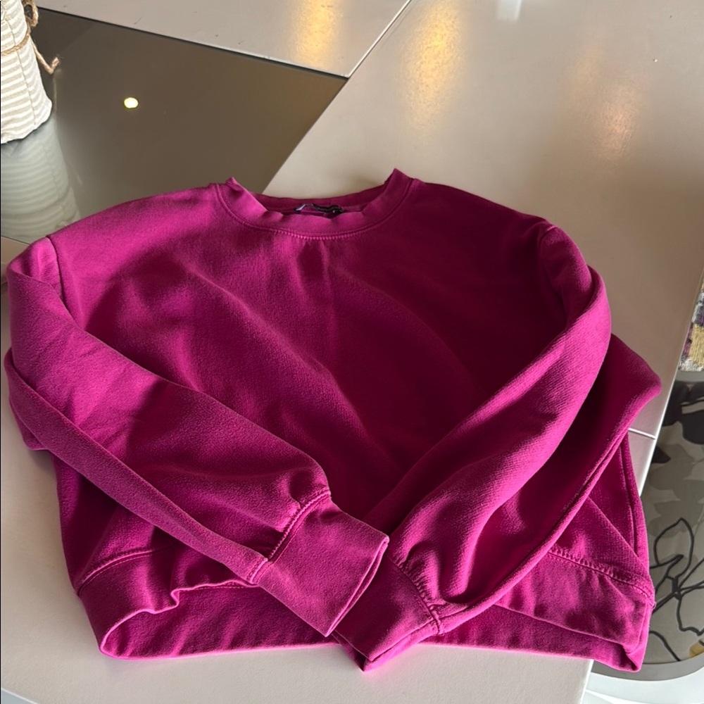 Zara Pink Crewneck Sweater Soft Cotton Blend
